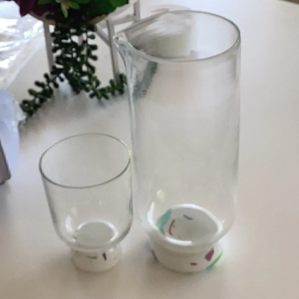 Misette Multicolor Confetti Glass Tumbler and Misette Multicolor Pitcher. New